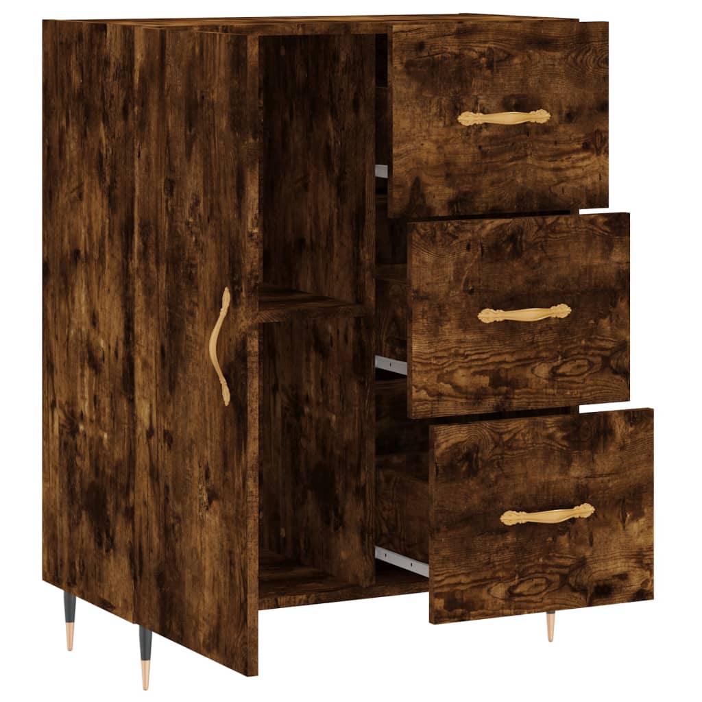 Modern Wooden Sideboard Storage Cabinet Unit With 1 Door & 3 Drawers Wood
