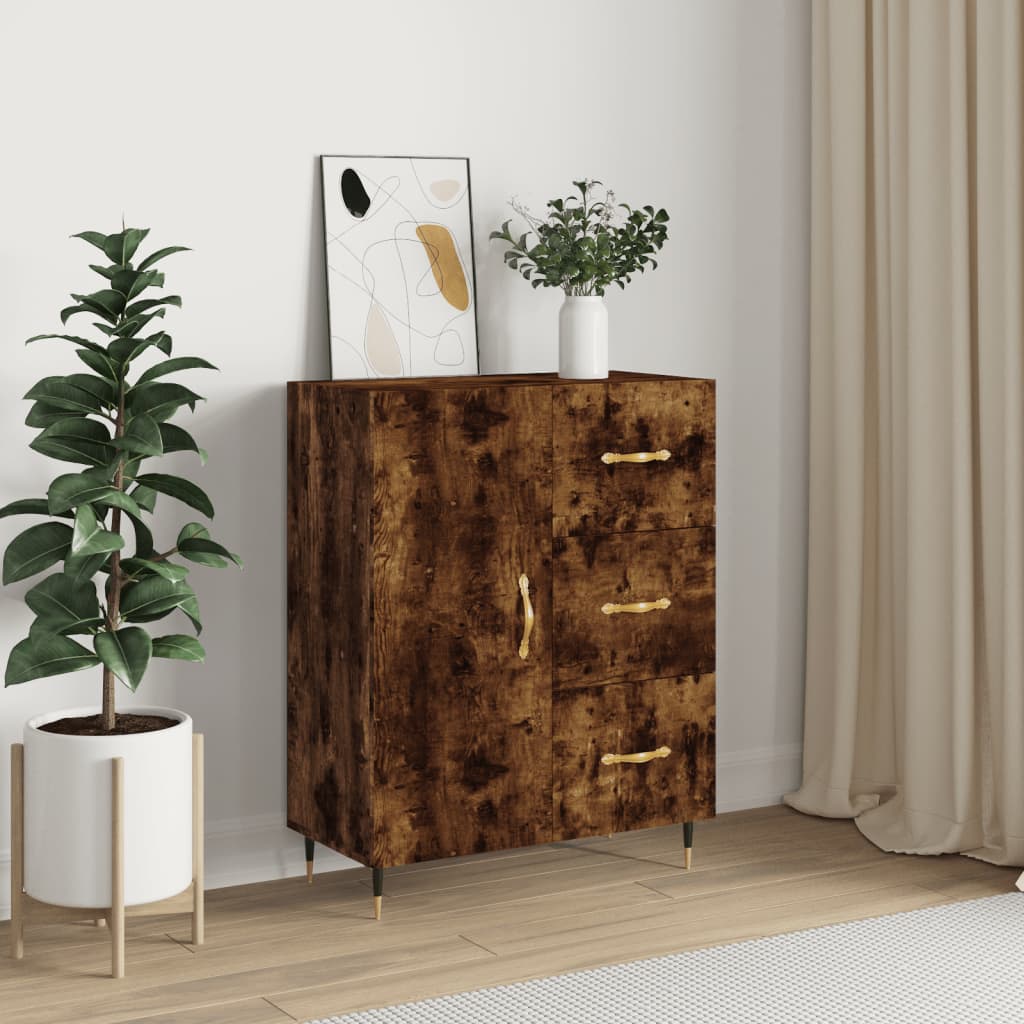 Modern Wooden Sideboard Storage Cabinet Unit With 1 Door & 3 Drawers Wood
