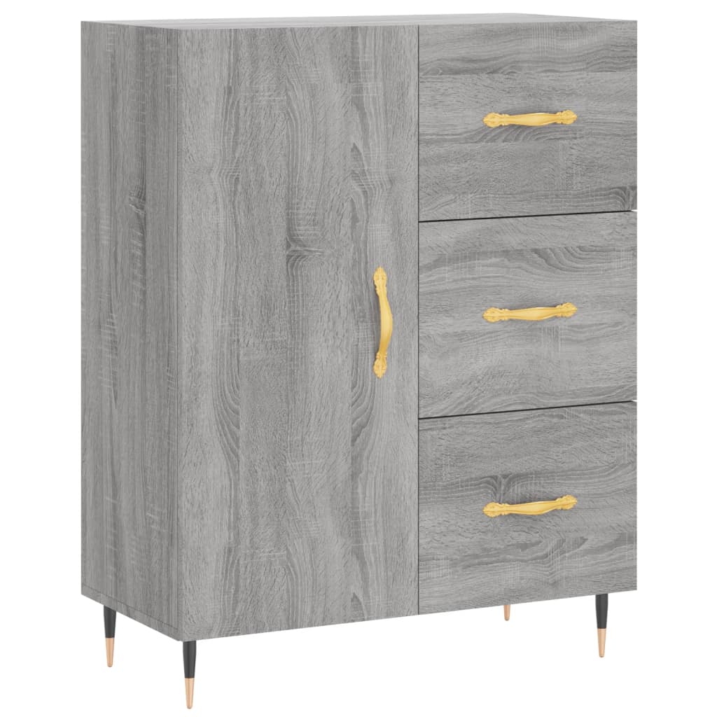 Modern Wooden Sideboard Storage Cabinet Unit With 1 Door & 3 Drawers Wood