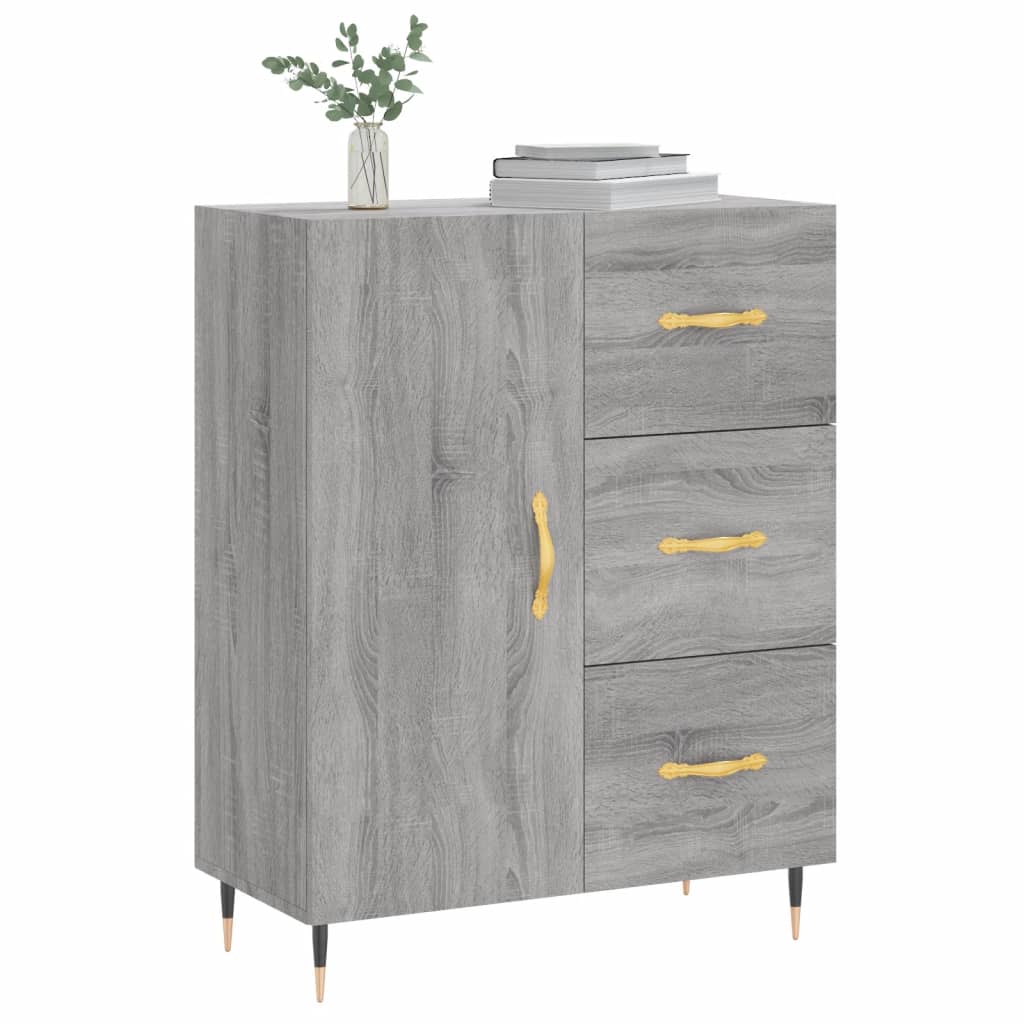Modern Wooden Sideboard Storage Cabinet Unit With 1 Door & 3 Drawers Wood