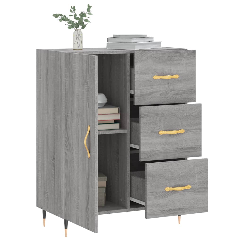 Modern Wooden Sideboard Storage Cabinet Unit With 1 Door & 3 Drawers Wood