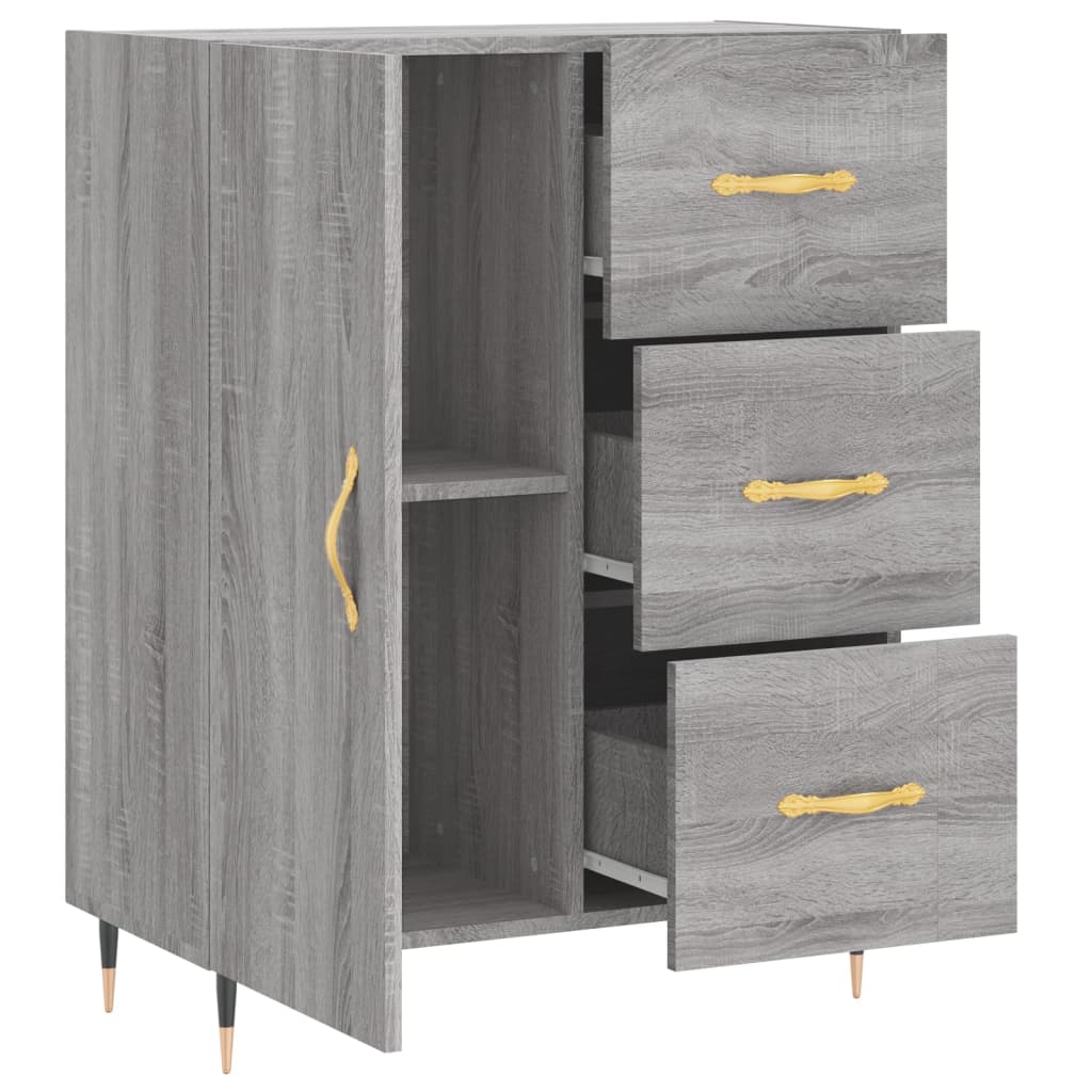 Modern Wooden Sideboard Storage Cabinet Unit With 1 Door & 3 Drawers Wood