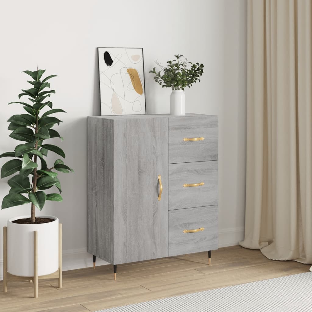 Modern Wooden Sideboard Storage Cabinet Unit With 1 Door & 3 Drawers Wood