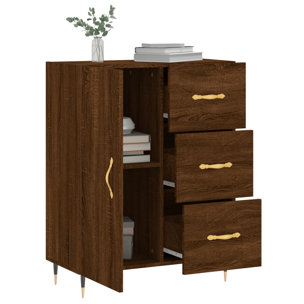 Modern Wooden Sideboard Storage Cabinet Unit With 1 Door & 3 Drawers Wood