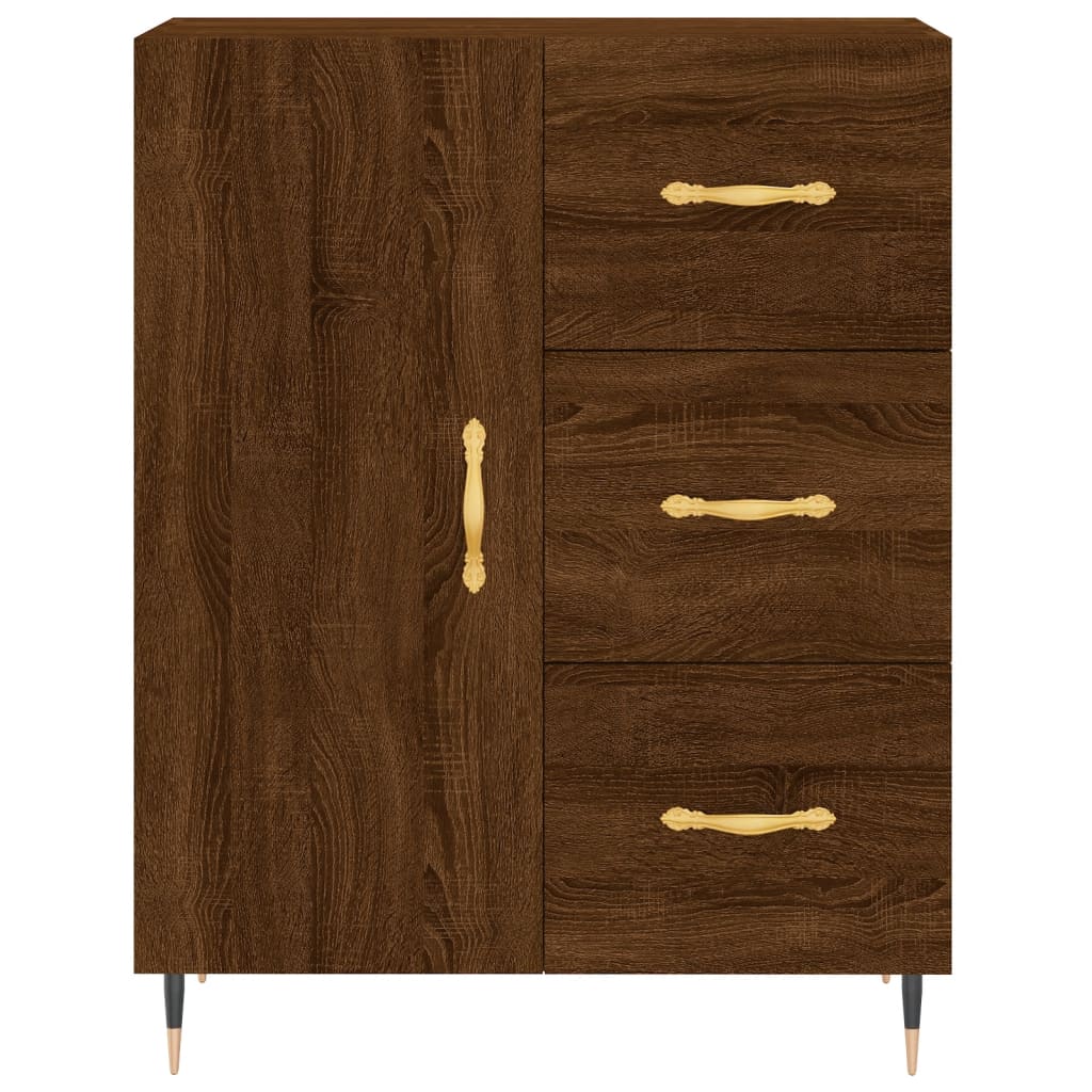 Modern Wooden Sideboard Storage Cabinet Unit With 1 Door & 3 Drawers Wood