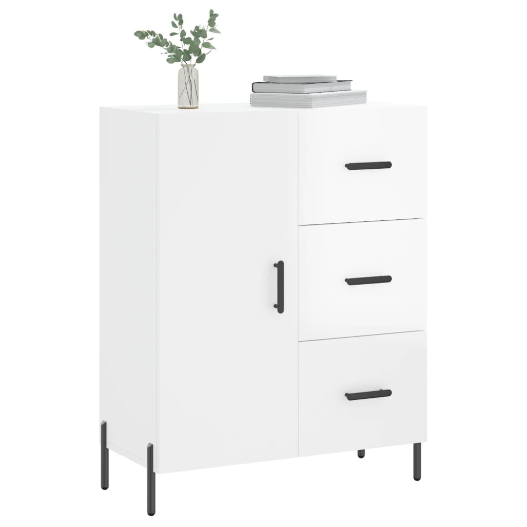 Sideboard High Gloss White 69.5x34x90 cm Engineered Wood