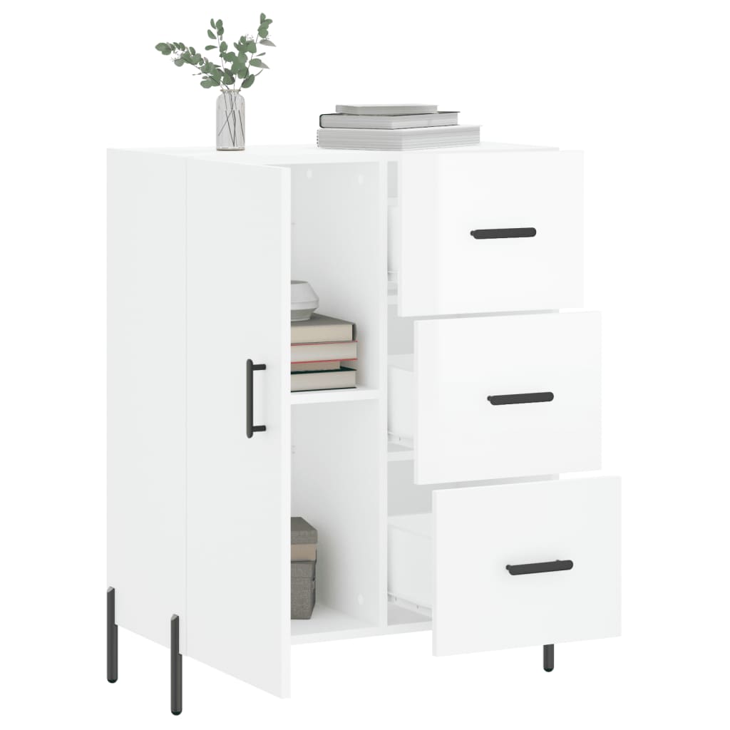 Sideboard High Gloss White 69.5x34x90 cm Engineered Wood
