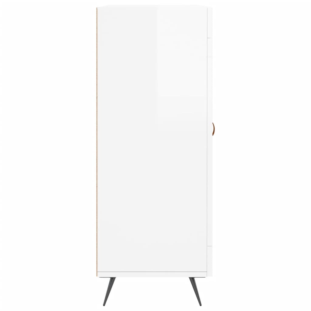Modern Wooden Sideboard Storage Cabinet With Glass Door & 3 Drawers Wood Unit
