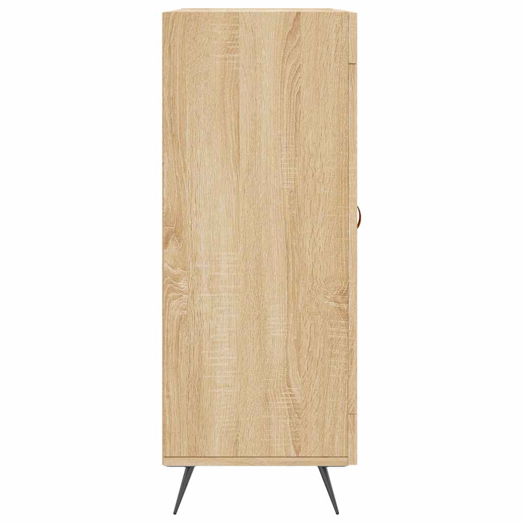 Modern Wooden Sideboard Storage Cabinet With Glass Door & 3 Drawers Wood Unit