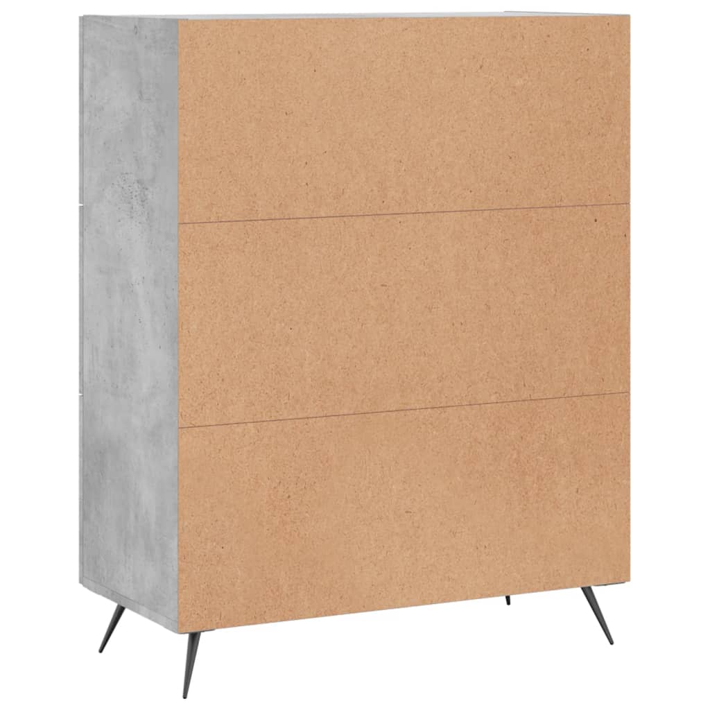 Modern Wooden Sideboard Storage Cabinet With Glass Door & 3 Drawers Wood Unit