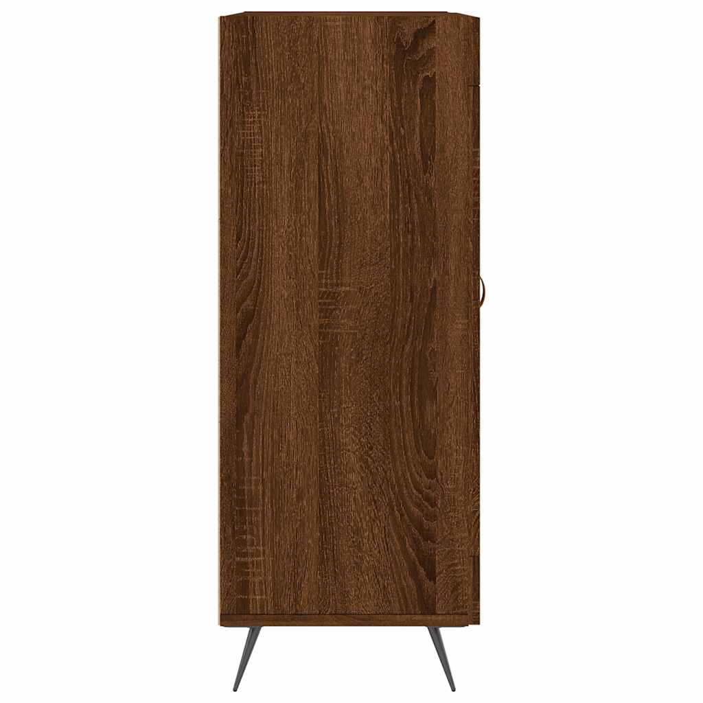 Modern Wooden Sideboard Storage Cabinet With Glass Door & 3 Drawers Wood Unit