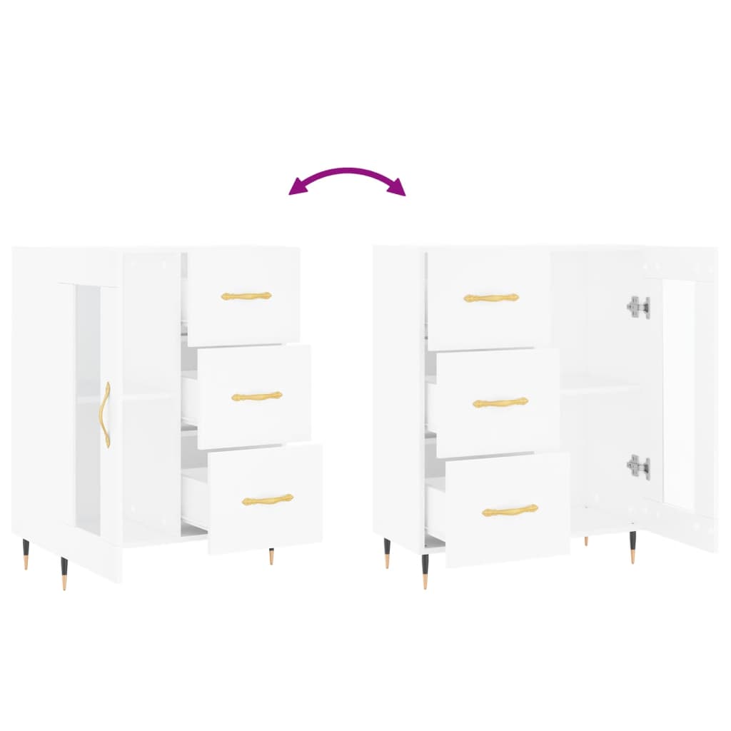 Sideboard White 69.5x34x90 cm Engineered Wood