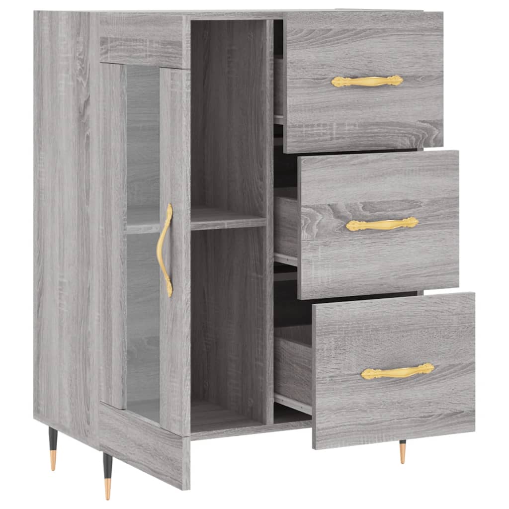 Sideboard Grey Sonoma 69.5x34x90 cm Engineered Wood