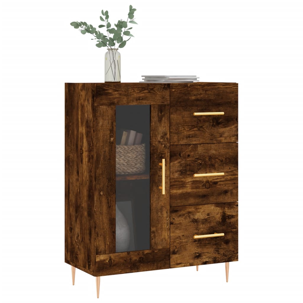 Sideboard Smoked Oak 69.5x34x90 cm Engineered Wood