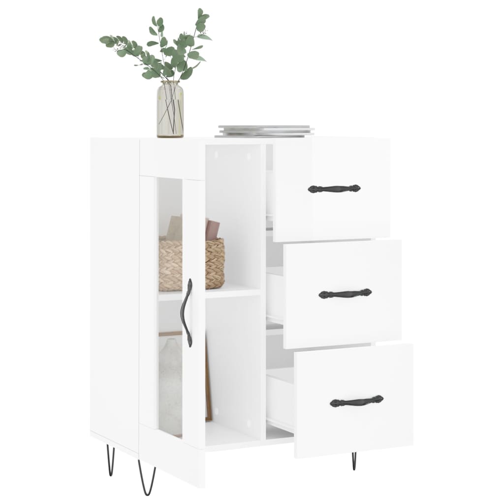 Sideboard High Gloss White 69.5x34x90 cm Engineered Wood