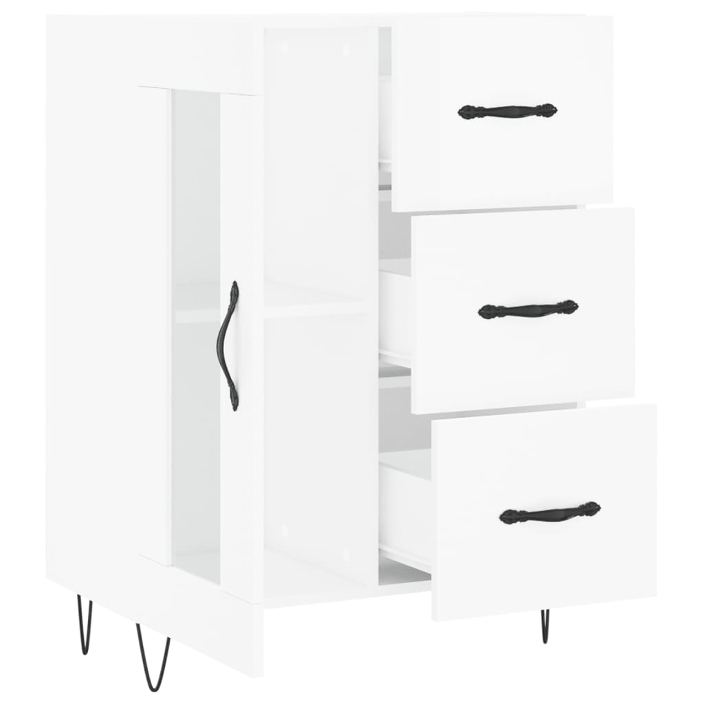 Sideboard High Gloss White 69.5x34x90 cm Engineered Wood