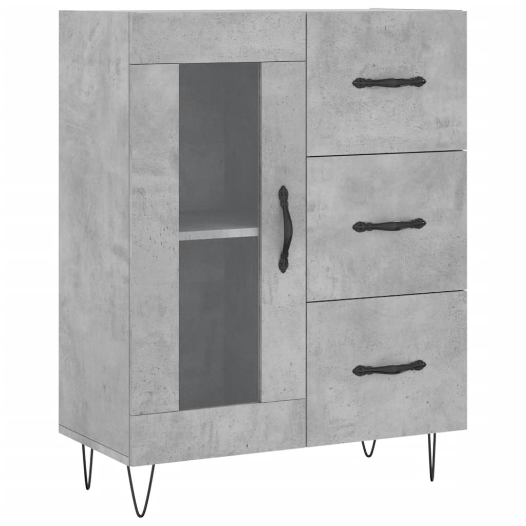 Sideboard Concrete Grey 69.5x34x90 cm Engineered Wood
