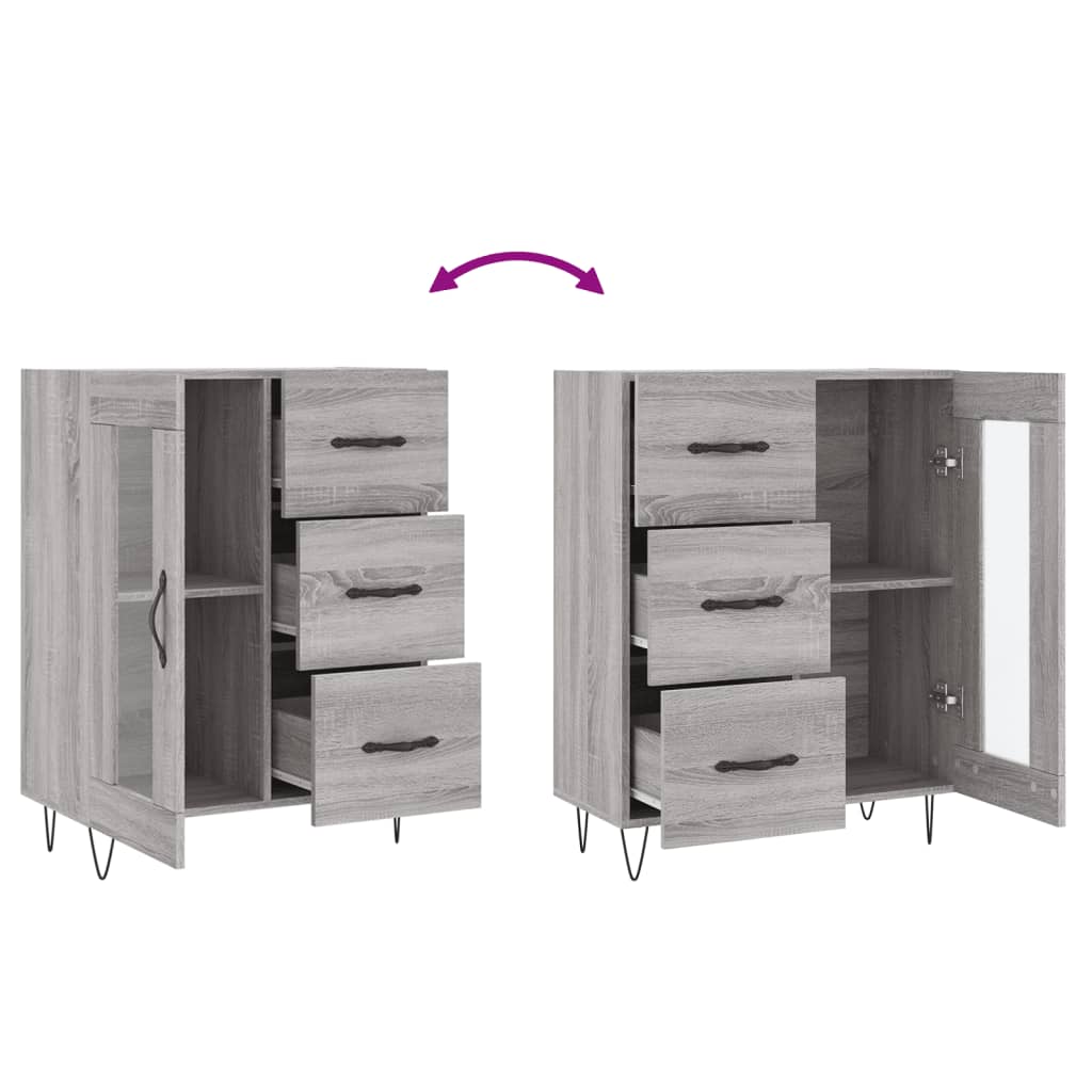 Sideboard Grey Sonoma 69.5x34x90 cm Engineered Wood