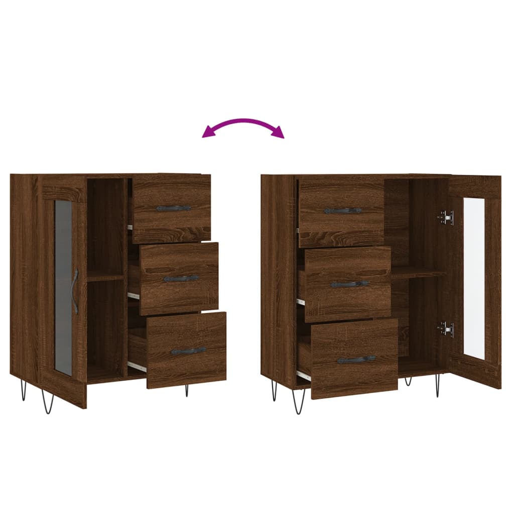 Sideboard Brown Oak 69.5x34x90 cm Engineered Wood