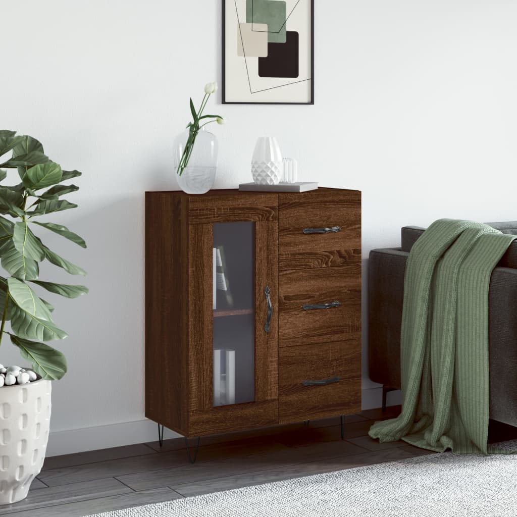 Sideboard Brown Oak 69.5x34x90 cm Engineered Wood