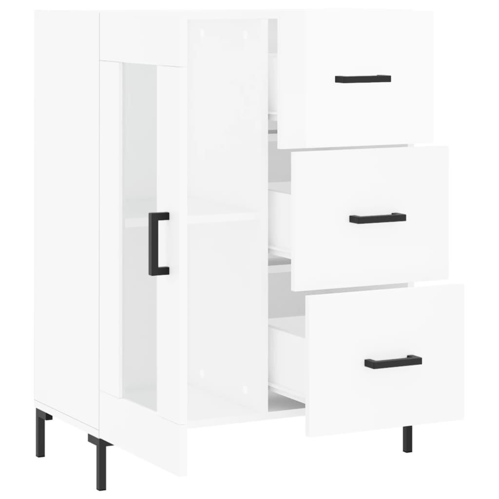 Sideboard High Gloss White 69.5x34x90 cm Engineered Wood