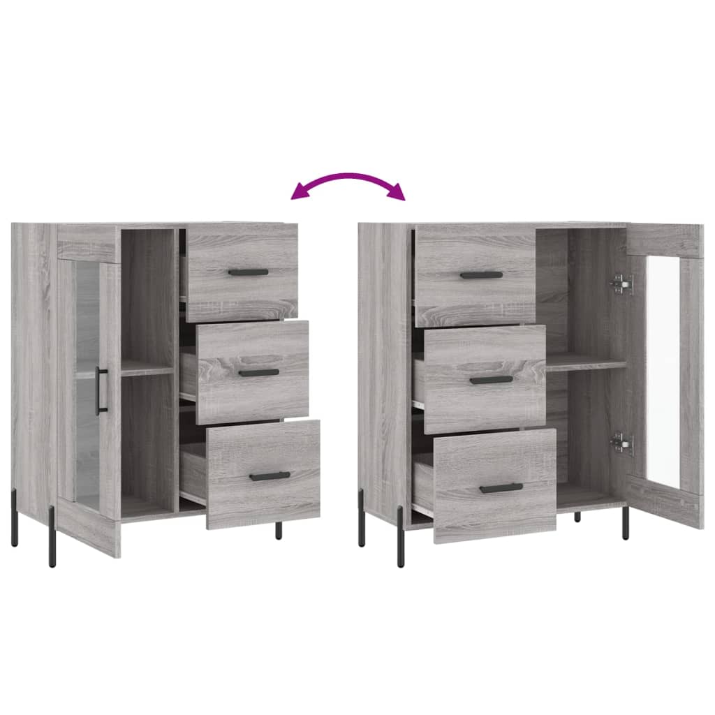 Sideboard Grey Sonoma 69.5x34x90 cm Engineered Wood