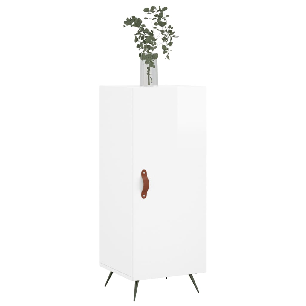 Sideboard High Gloss White 34.5x34x90 cm Engineered Wood