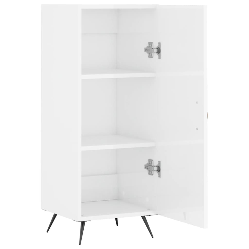 Sideboard High Gloss White 34.5x34x90 cm Engineered Wood
