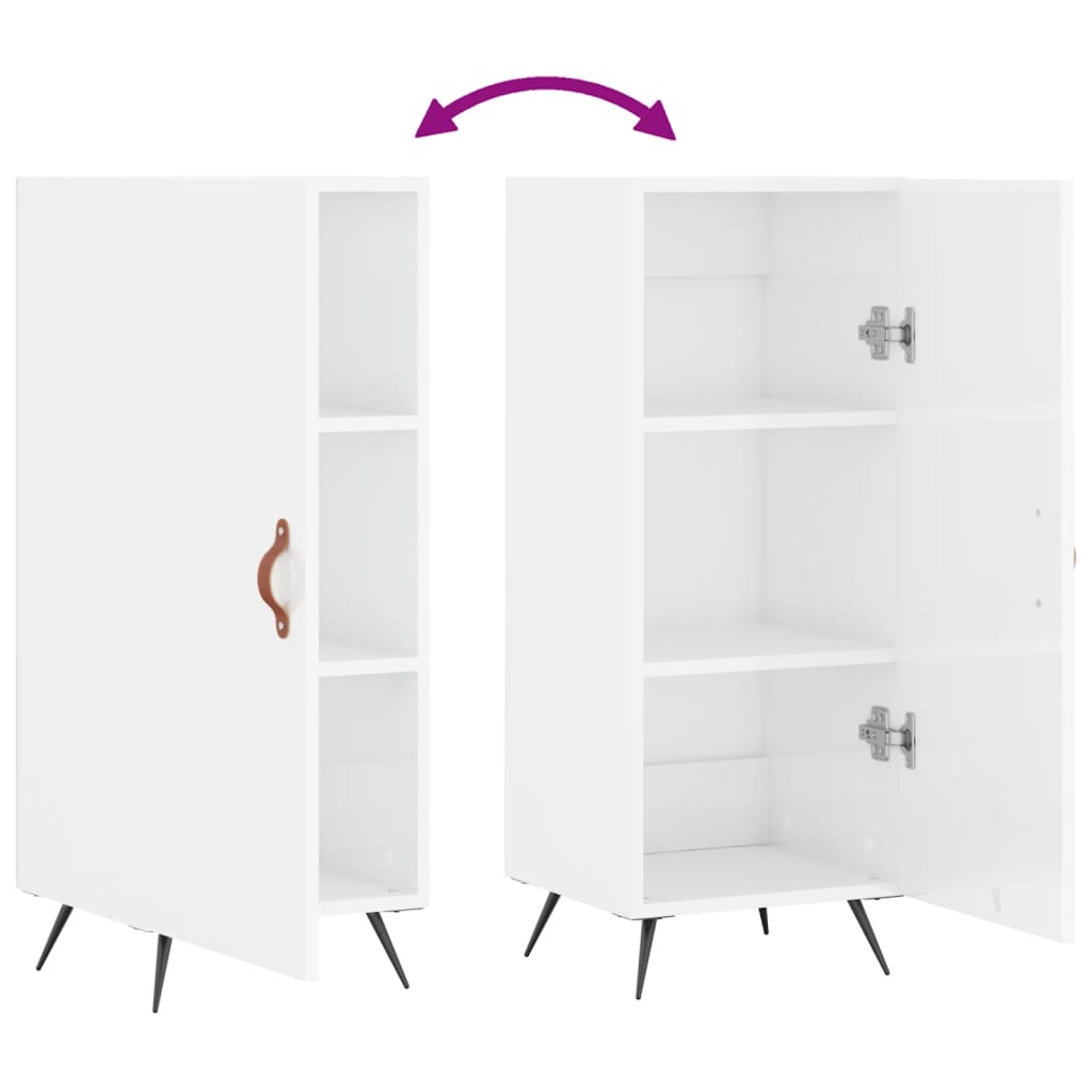 Sideboard High Gloss White 34.5x34x90 cm Engineered Wood