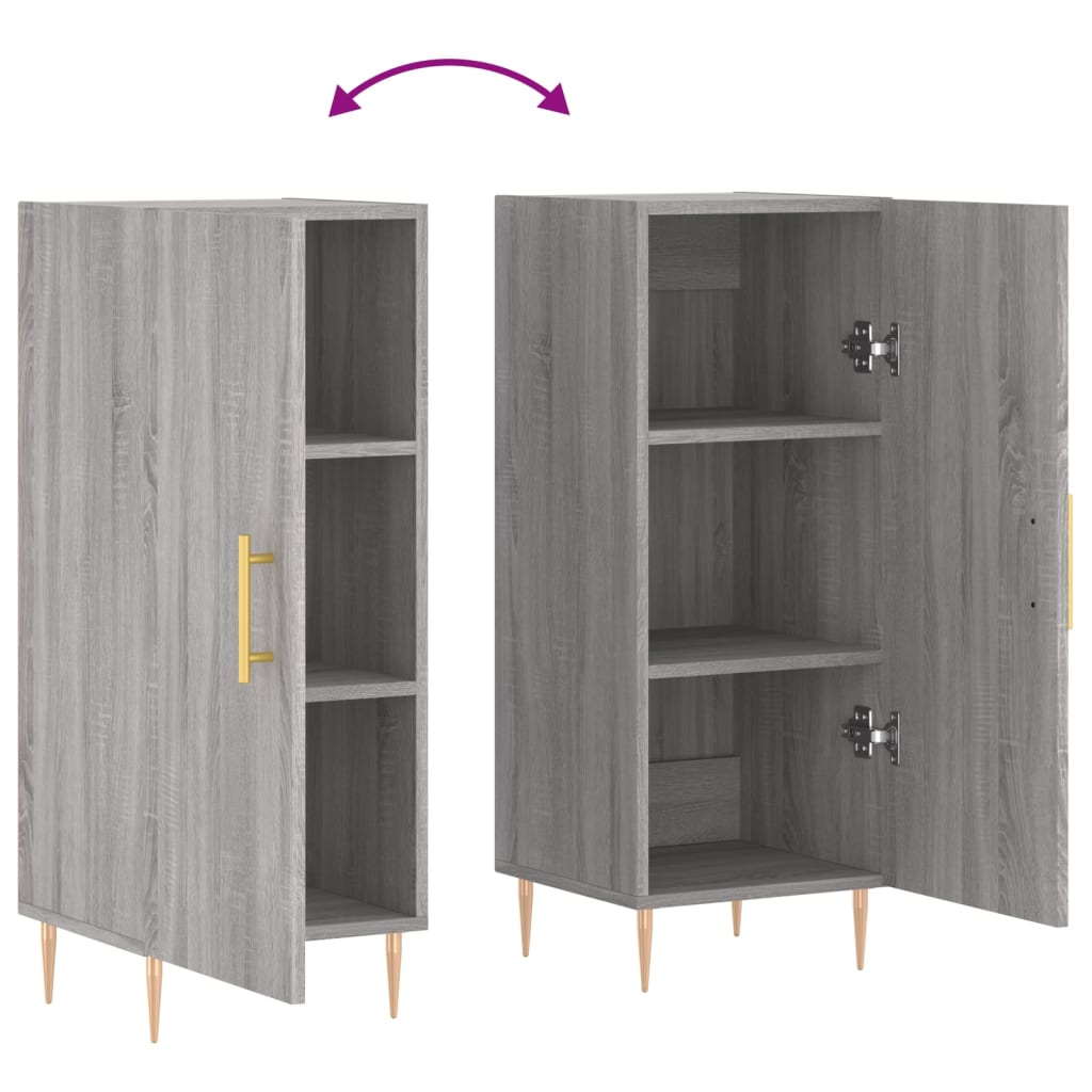 Sideboard Grey Sonoma 34.5x34x90 cm Engineered Wood