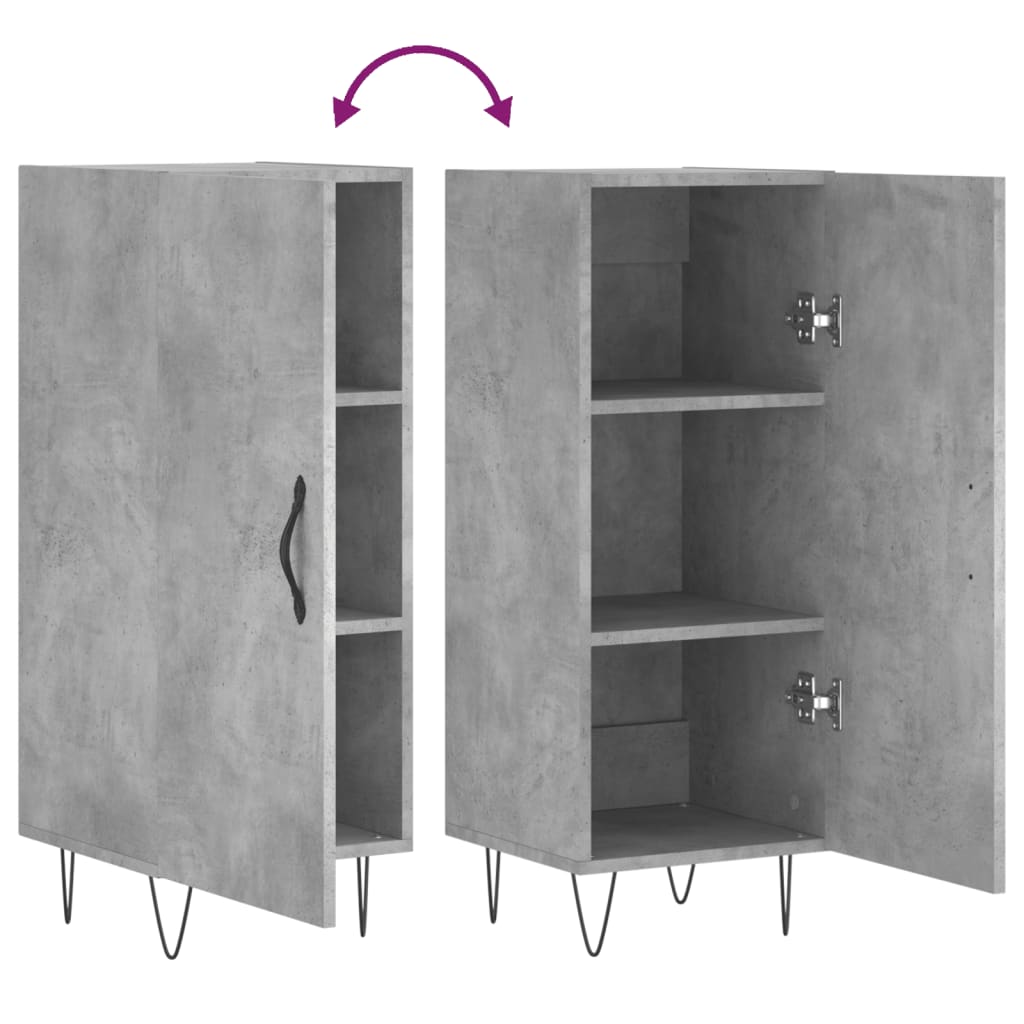 Sideboard Concrete Grey 34.5x34x90 cm Engineered Wood