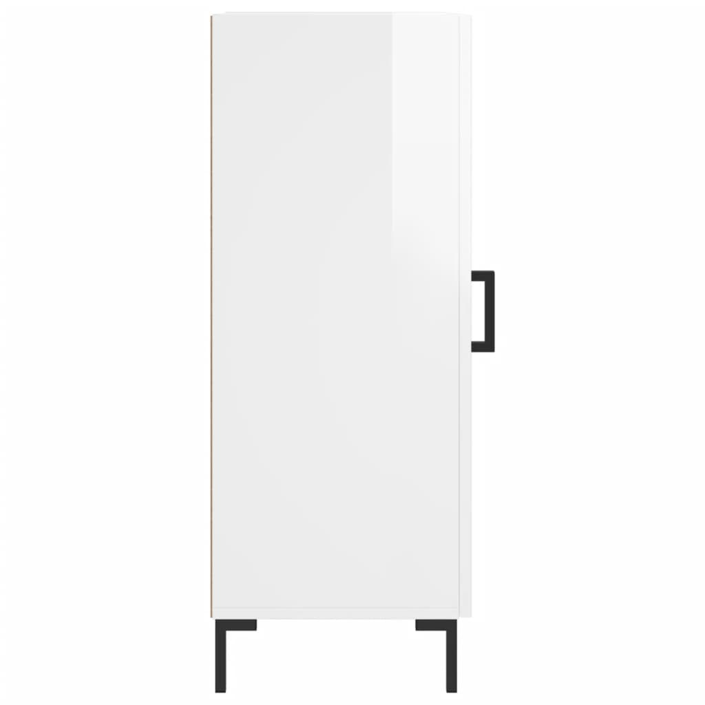 Sideboard High Gloss White 34.5x34x90 cm Engineered Wood