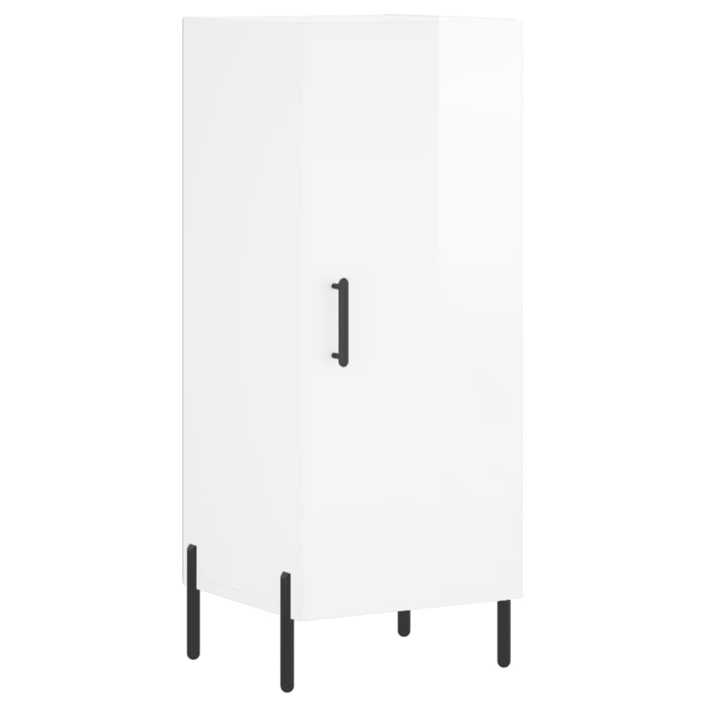 Sideboard High Gloss White 34.5x34x90 cm Engineered Wood