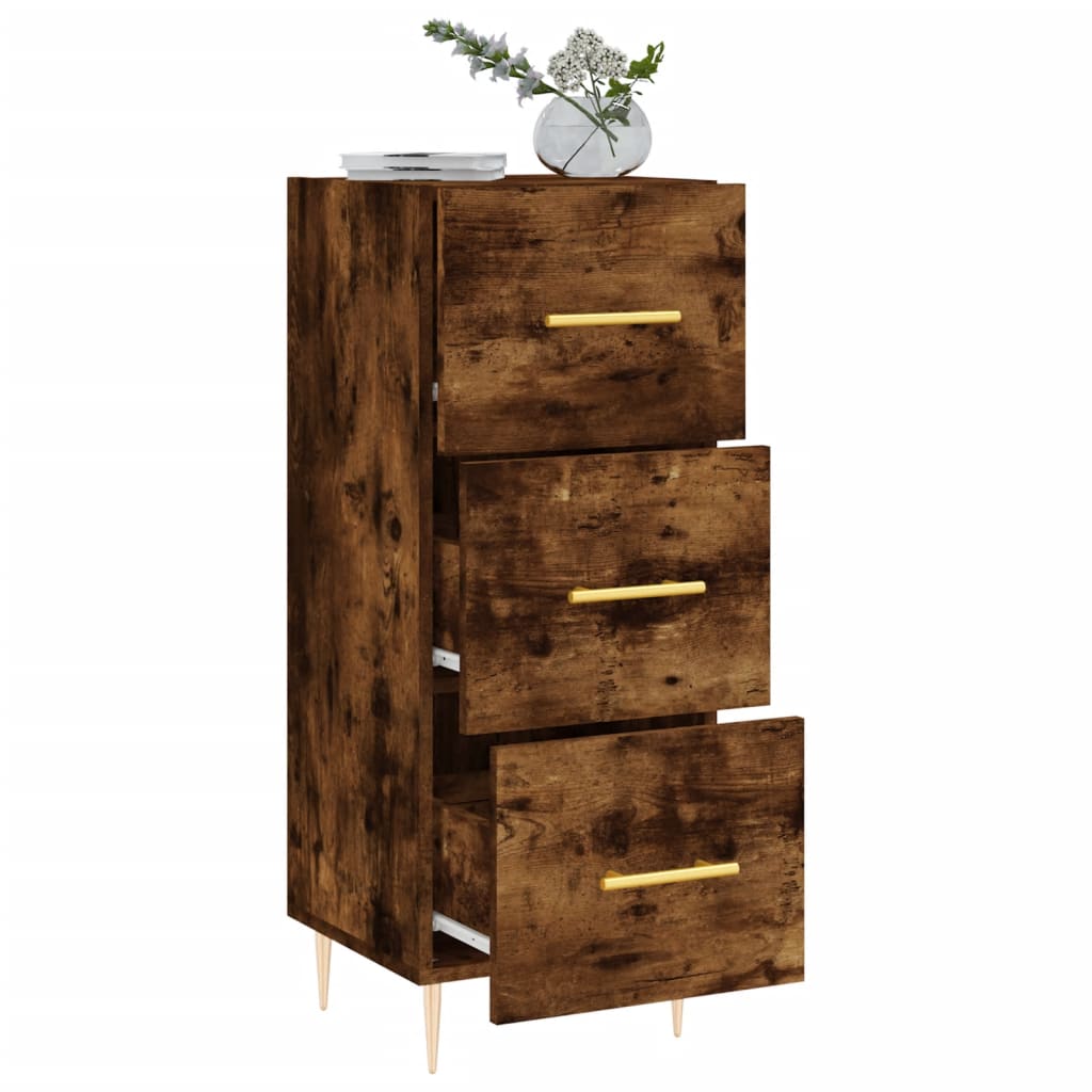 Sideboard Smoked Oak 34.5x34x90 cm Engineered Wood