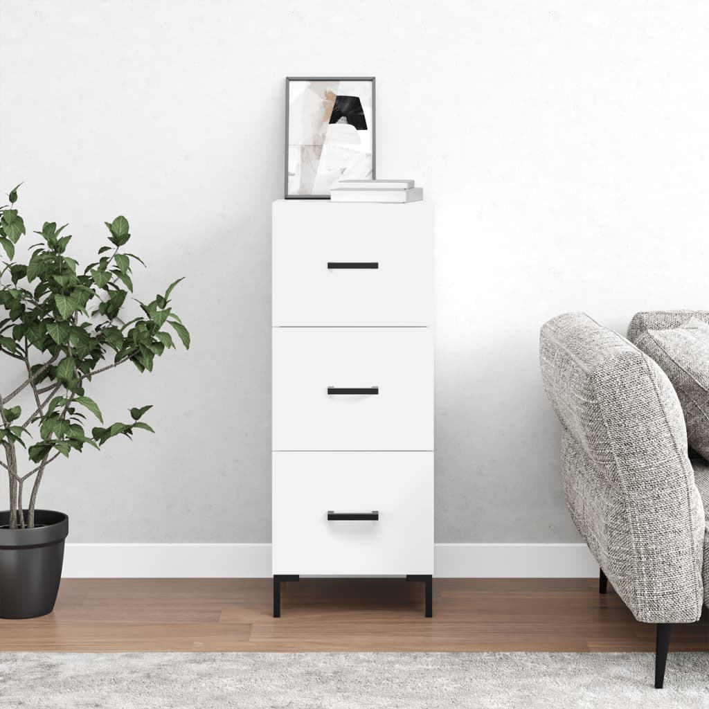 Sideboard White 34.5x34x90 cm Engineered Wood