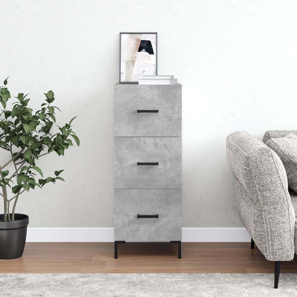 Sideboard Concrete Grey 34.5x34x90 cm Engineered Wood