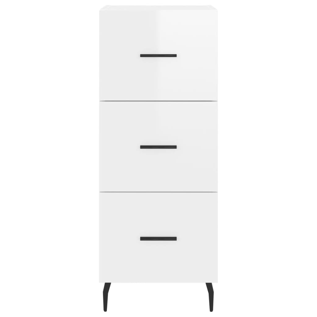 Sideboard High Gloss White 34.5x34x90 cm Engineered Wood