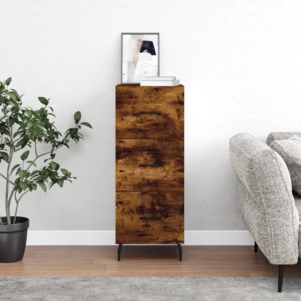 Sideboard Smoked Oak 34.5x34x90 cm Engineered Wood