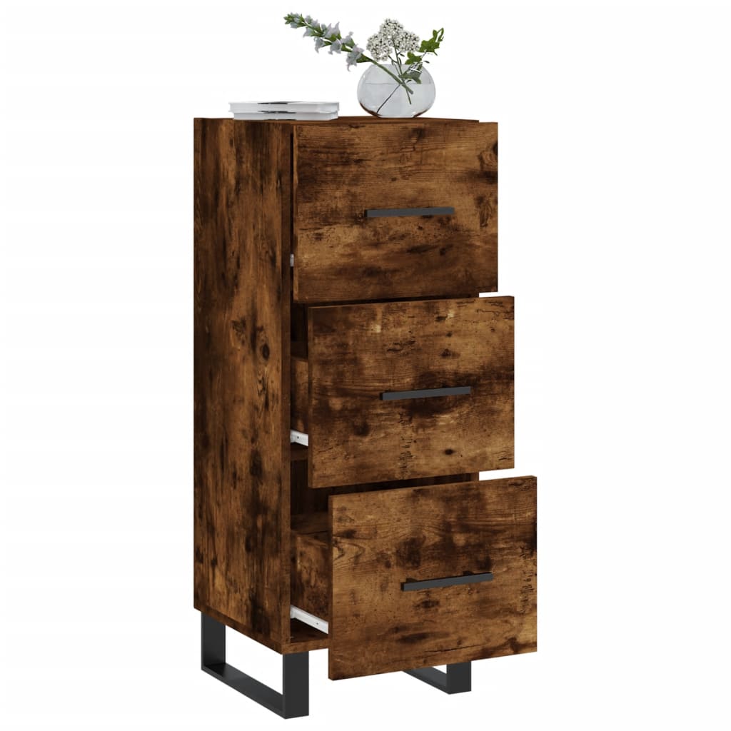 Sideboard Smoked Oak 34.5x34x90 cm Engineered Wood