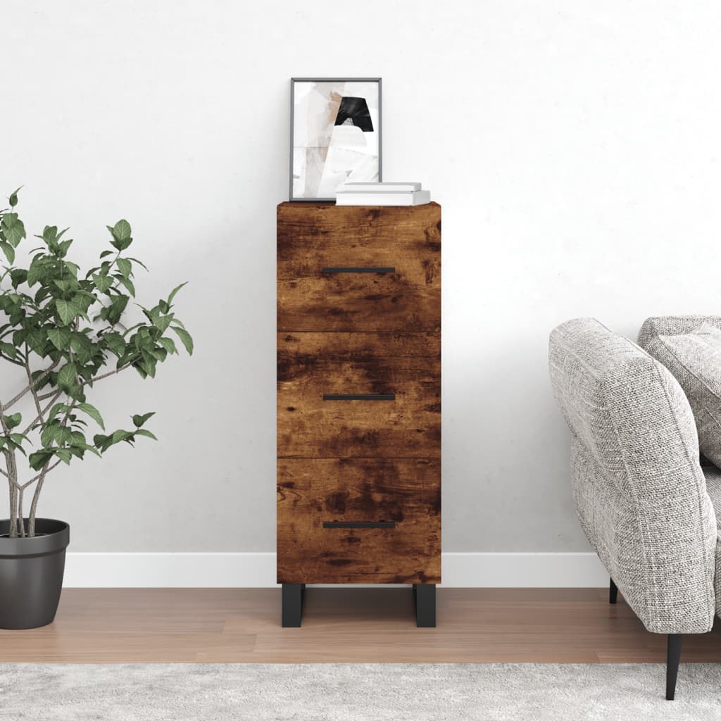 Sideboard Smoked Oak 34.5x34x90 cm Engineered Wood