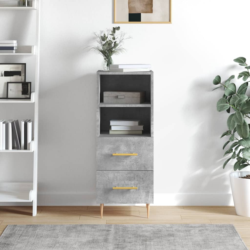 Sideboard Concrete Grey 34.5x34x90 cm Engineered Wood
