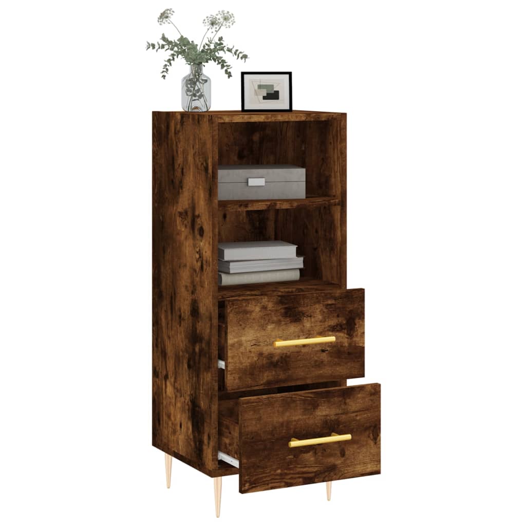 Sideboard Smoked Oak 34.5x34x90 cm Engineered Wood