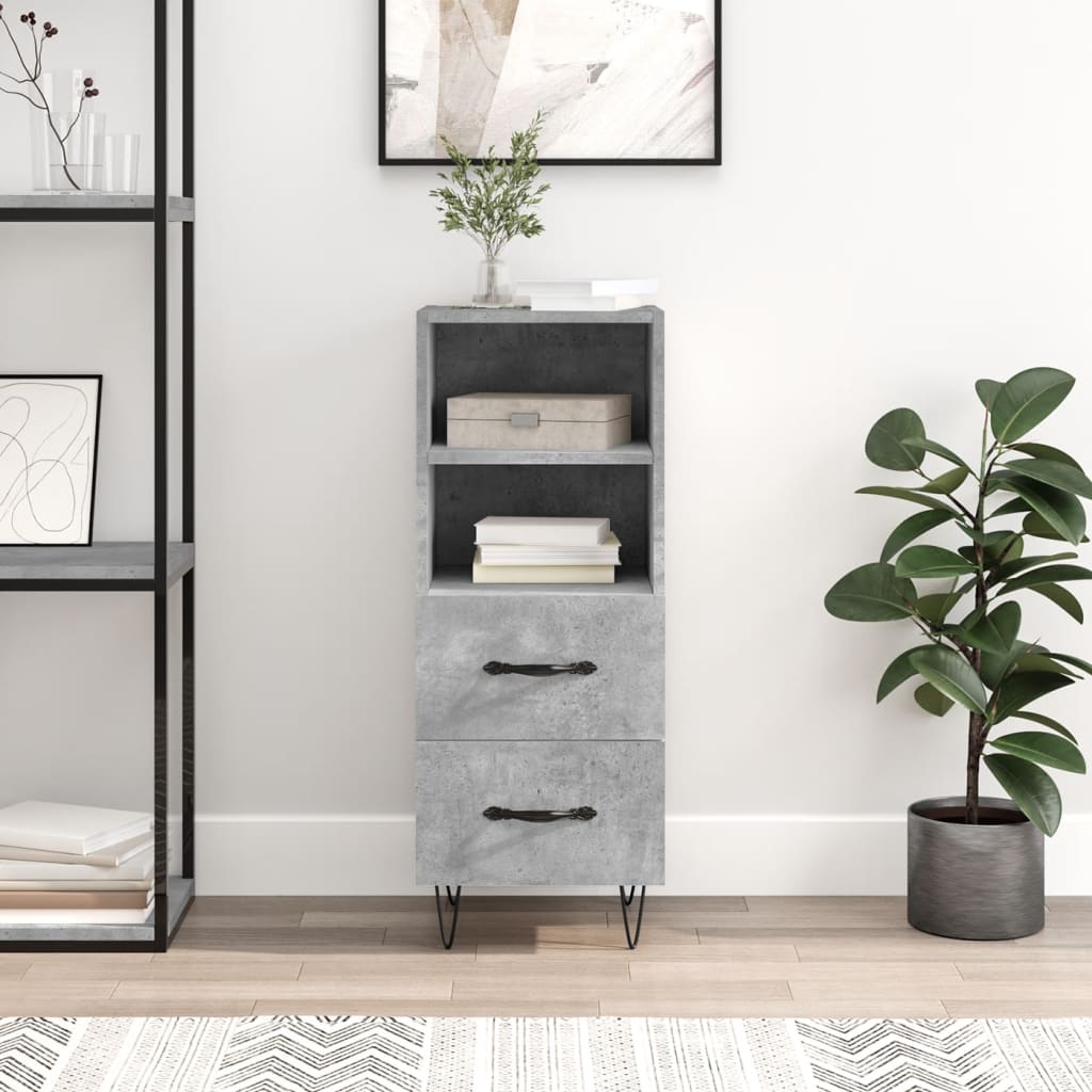 Sideboard Concrete Grey 34.5x34x90 cm Engineered Wood