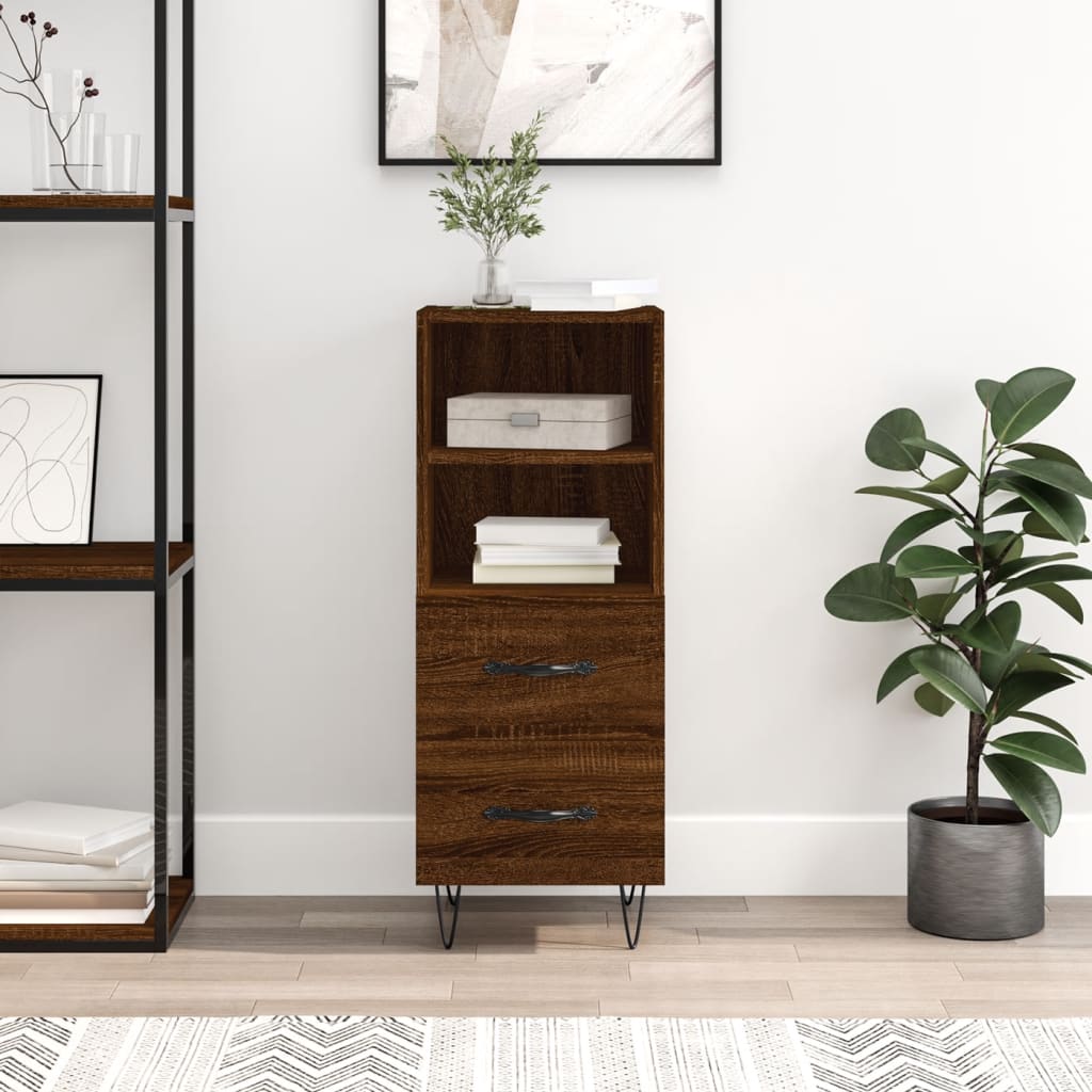 Sideboard Brown Oak 34.5x34x90 cm Engineered Wood