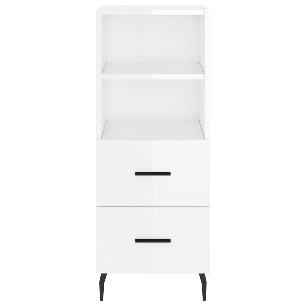 Sideboard High Gloss White 34.5x34x90 cm Engineered Wood