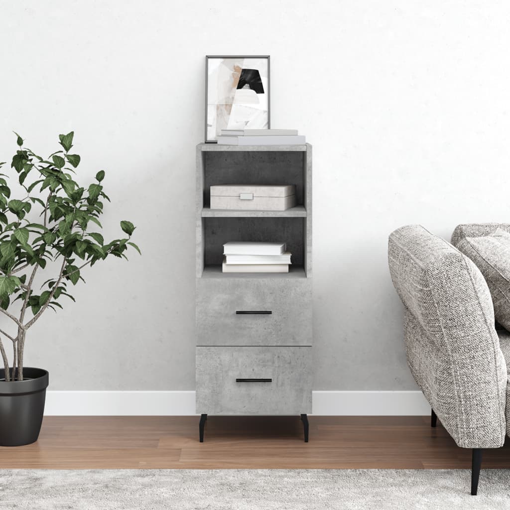 Sideboard Concrete Grey 34.5x34x90 cm Engineered Wood