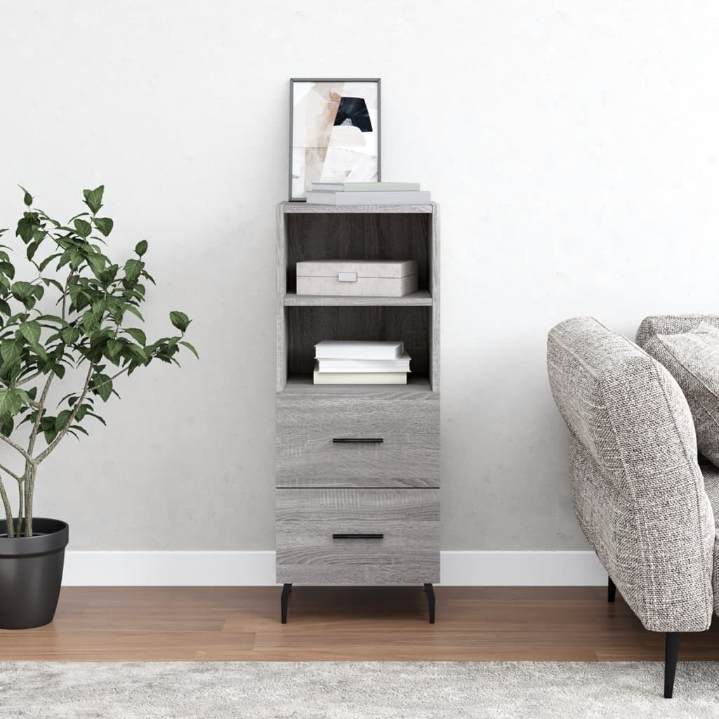 Sideboard Grey Sonoma 34.5x34x90 cm Engineered Wood