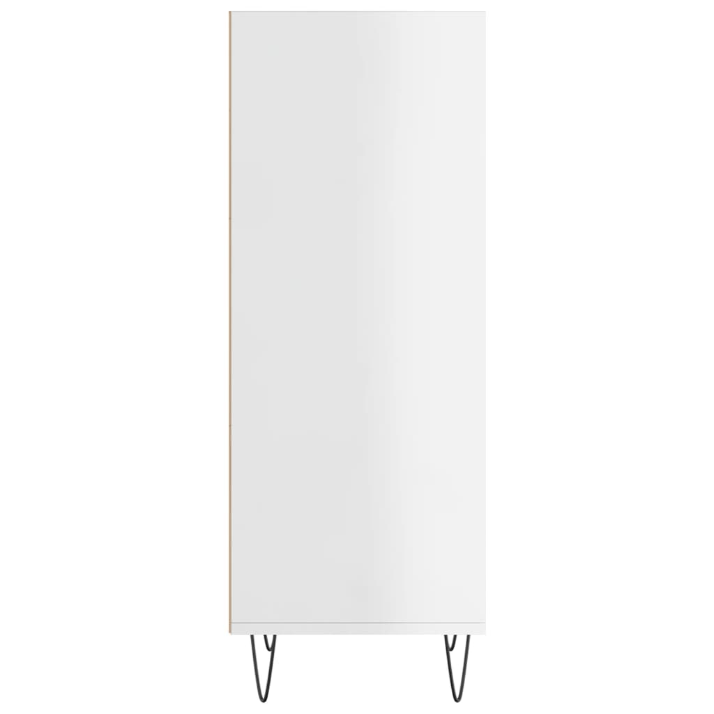 Sideboard High Gloss White 34.5x32.5x90 cm Engineered Wood