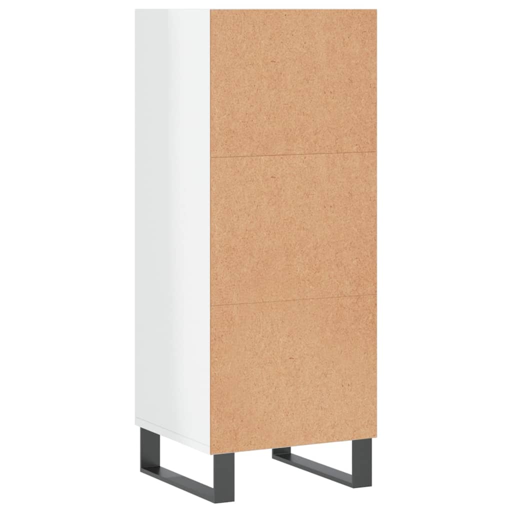 Sideboard High Gloss White 34.5x32.5x90 cm Engineered Wood