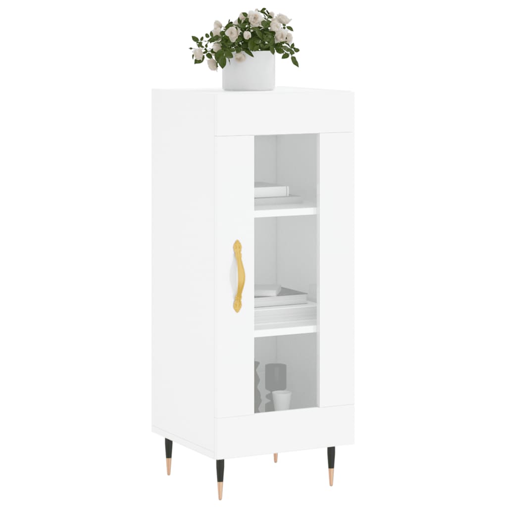 Sideboard High Gloss White 34.5x34x90 cm Engineered Wood